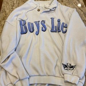 Boys Lie waffle knit top size S/M